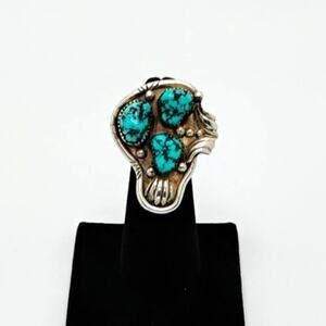 Vintage Artisan Made Turquoise Ring Size 6 Unisex